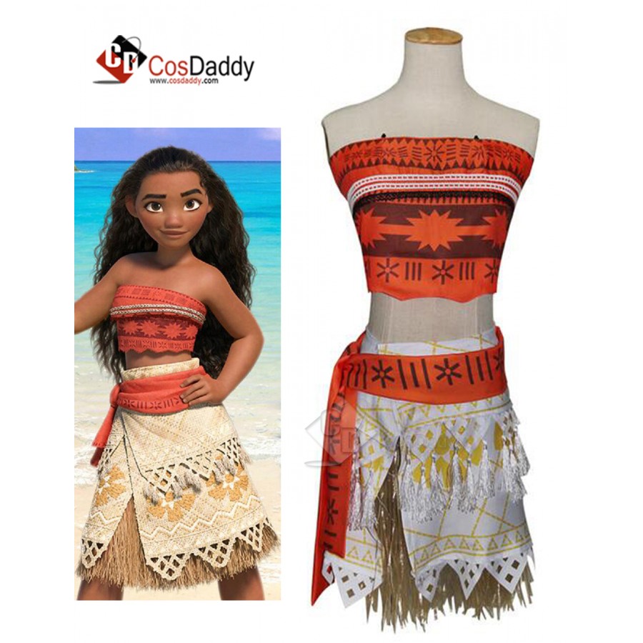 CosDaddy Desiney Moana Shirt+Dress Cosplay Costume