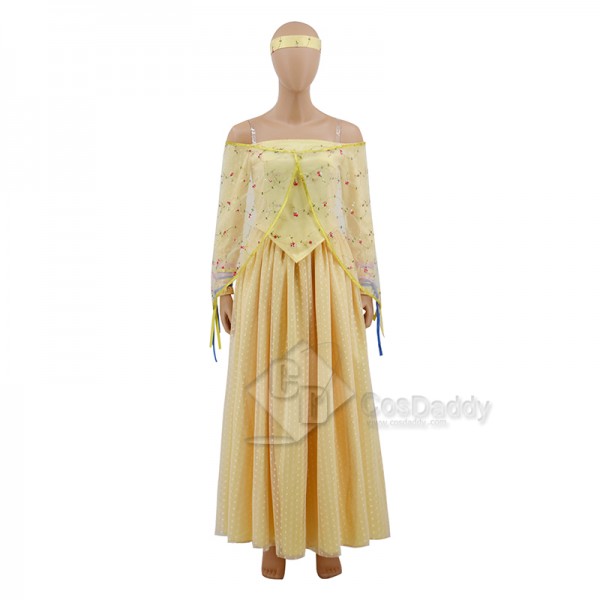 Star Wars Padme Amidala Summer Meadow Yellow Dress Cosplay Costume Halloween Carnival Suit