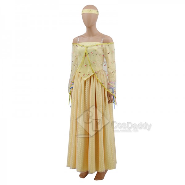 Star Wars Padme Amidala Summer Meadow Yellow Dress Cosplay Costume Halloween Carnival Suit