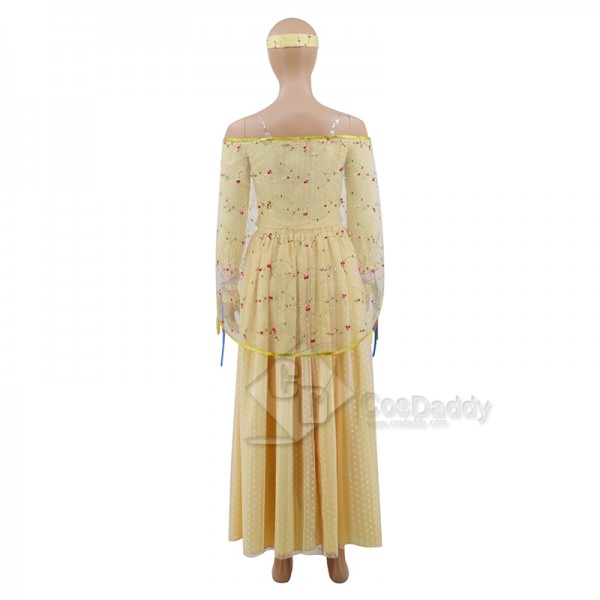 Star Wars Padme Amidala Summer Meadow Yellow Dress Cosplay Costume Halloween Carnival Suit