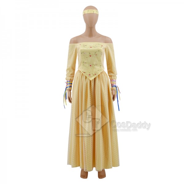 Star Wars Padme Amidala Summer Meadow Yellow Dress Cosplay Costume Halloween Carnival Suit