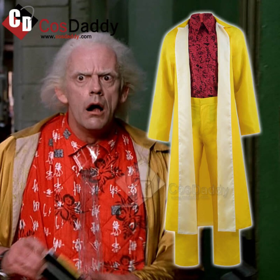Back to the Future Part II Dr Doc Emmett Brown Coat Full Set Cosplay Costume