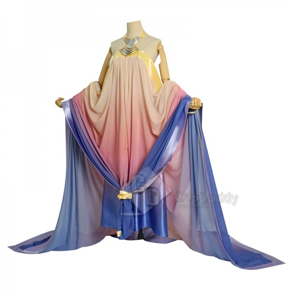 Star Wars 3 Padme Amidala Rainbow Lake Dress Cosplay Costumes Halloween Party Suit