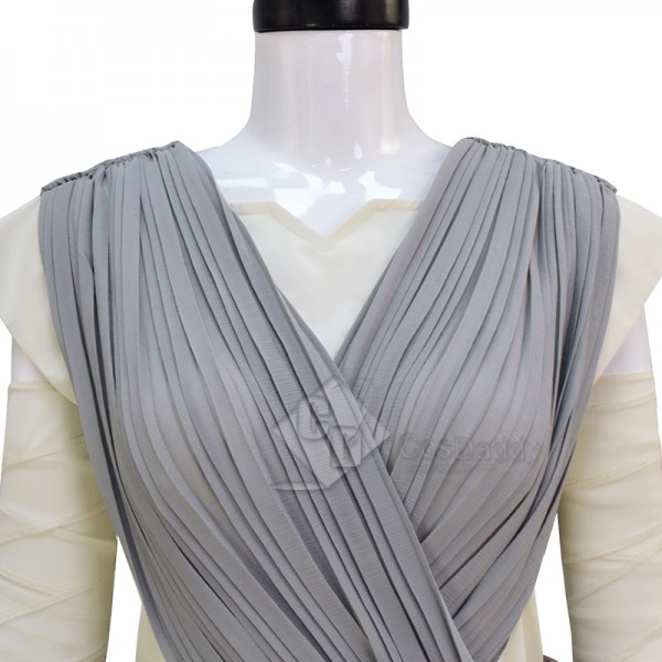 Star Wars 7 The Force Awakens Rey Cosplay Costume Halloween Outfit Grey Version