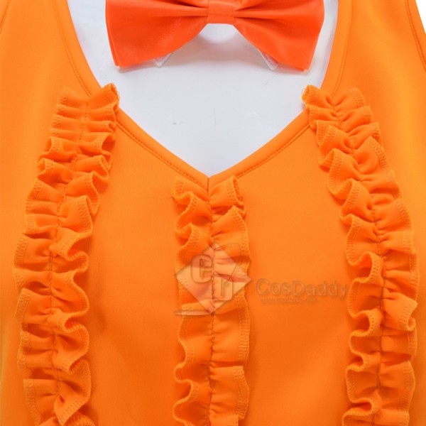 Dumb and Dumber Lloyd Christmas Orange Suit Cosplay Costume Halloween Outfit For Women