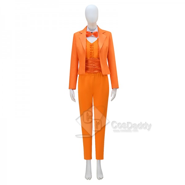 Dumb and Dumber Lloyd Christmas Orange Suit Cosplay Costume Halloween Outfit For Women