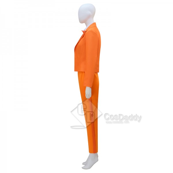 Dumb and Dumber Lloyd Christmas Orange Suit Cosplay Costume Halloween Outfit For Women