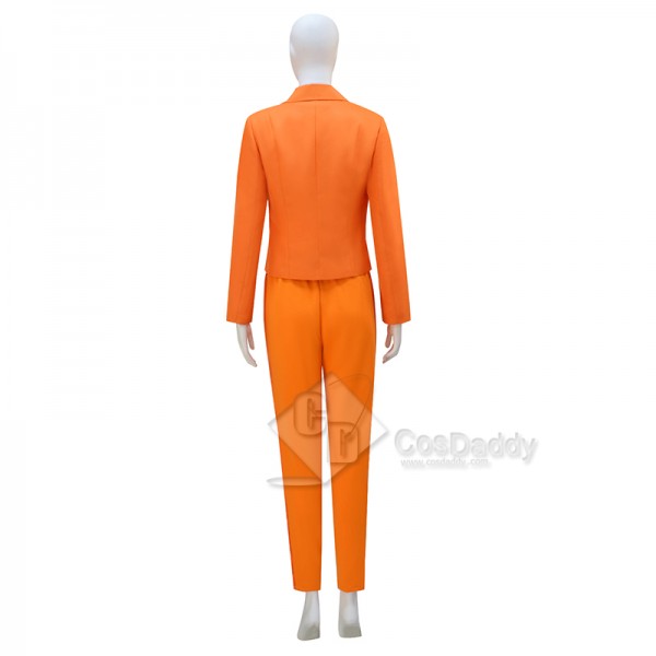 Dumb and Dumber Lloyd Christmas Orange Suit Cosplay Costume Halloween Outfit For Women