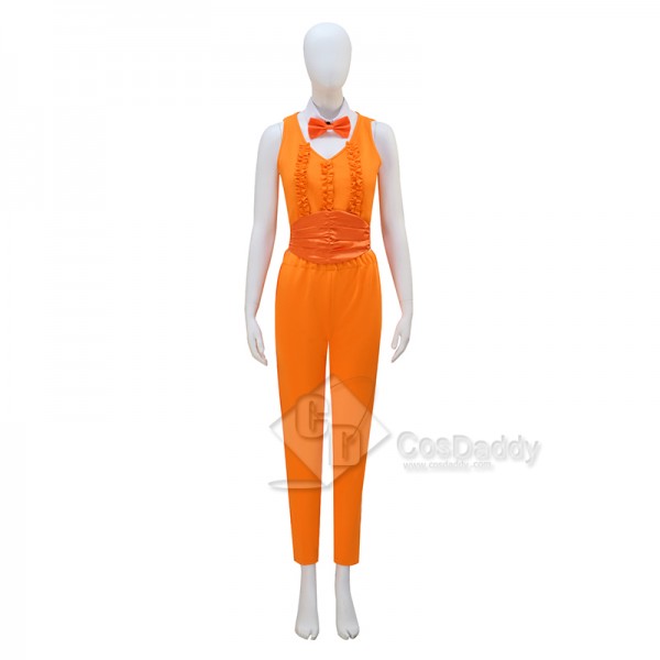 Dumb and Dumber Lloyd Christmas Orange Suit Cosplay Costume Halloween Outfit For Women