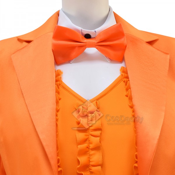 Dumb and Dumber Lloyd Christmas Orange Suit Cosplay Costume Halloween Outfit For Women