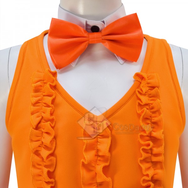 Dumb and Dumber Lloyd Christmas Orange Suit Cosplay Costume Girls Halloween Carnival Suit