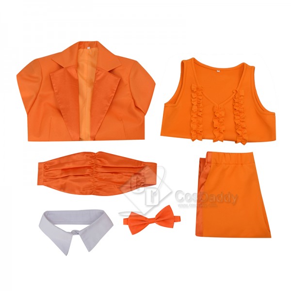 Dumb and Dumber Lloyd Christmas Orange Suit Cosplay Costume Girls Halloween Carnival Suit