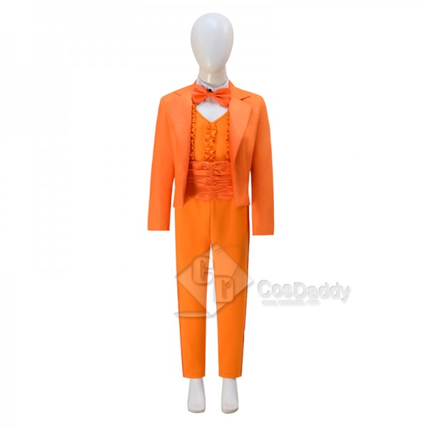 Dumb and Dumber Lloyd Christmas Orange Suit Cosplay Costume Girls Halloween Carnival Suit