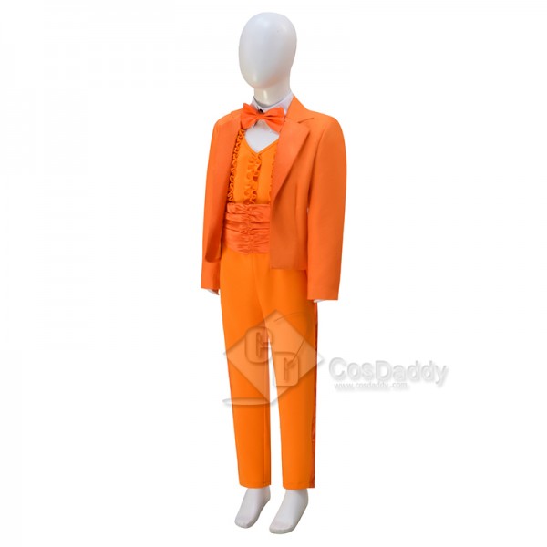 Dumb and Dumber Lloyd Christmas Orange Suit Cosplay Costume Girls Halloween Carnival Suit