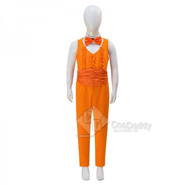 Dumb and Dumber Lloyd Christmas Orange Suit Cosplay Costume Girls Halloween Carnival Suit