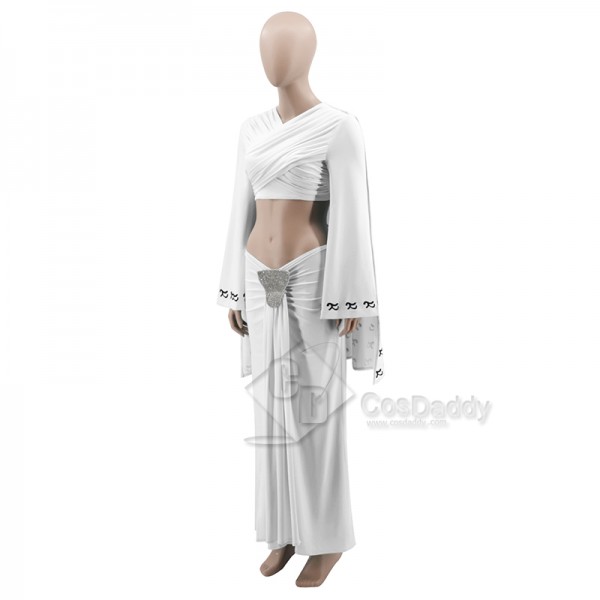 Star Wars Queen Padme Amidala Tatooine Outfit Cape Dress Costume Halloween Suit White Version