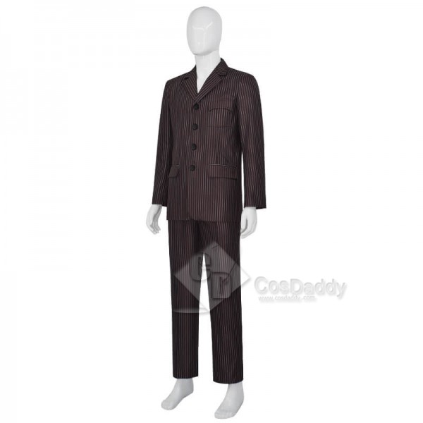 10th Doctor Brown Suit Blue Striped Doctor Who Tenth Doctor Cosplay Costume Updated Version