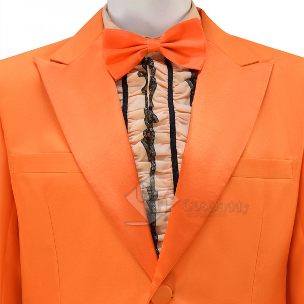 Dumb and Dumber Lloyd Christmas Men Orange Suit Cosplay Costume Halloween Outfit