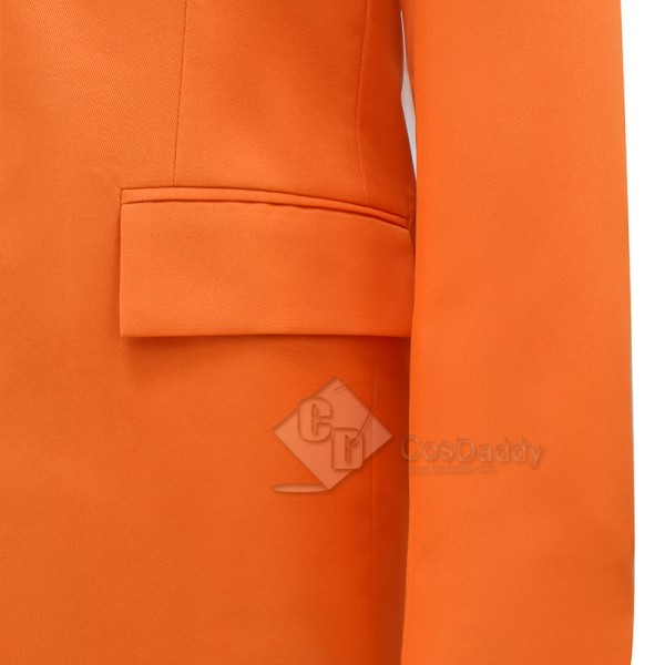 Dumb and Dumber Lloyd Christmas Men Orange Suit Cosplay Costume Halloween Outfit