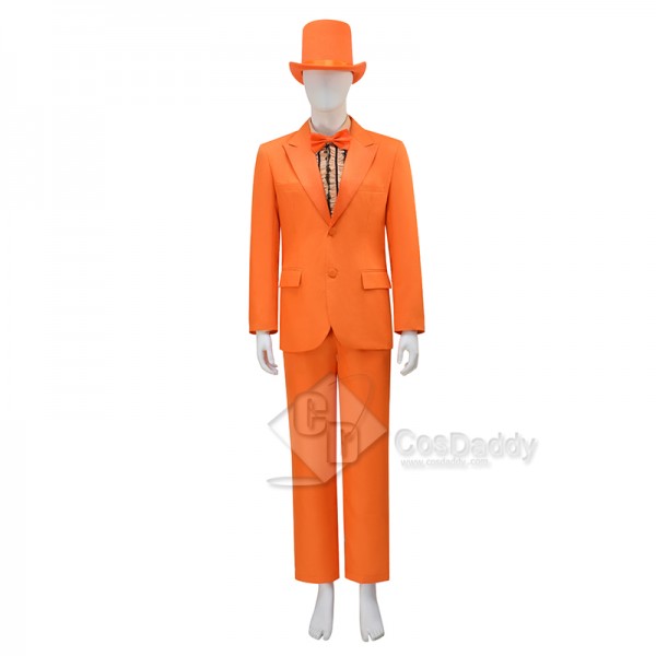 Dumb and Dumber Lloyd Christmas Men Orange Suit Cosplay Costume Halloween Outfit