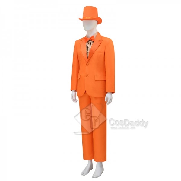 Dumb and Dumber Lloyd Christmas Men Orange Suit Cosplay Costume Halloween Outfit