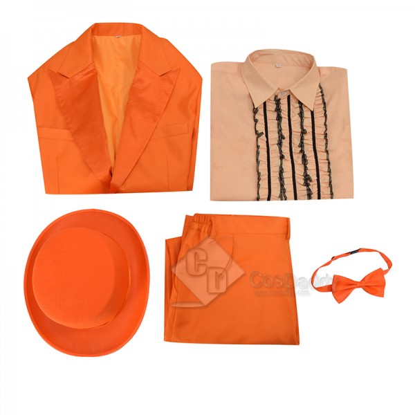 Dumb and Dumber Boy Lloyd Christmas Orange Suit Cosplay Costume Halloween Carnival Suit