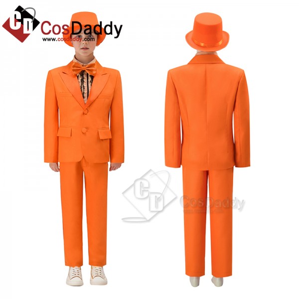 Dumb and Dumber Boy Lloyd Christmas Orange Suit Cosplay Costume Halloween Carnival Suit