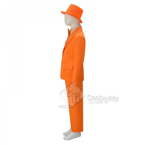 Dumb and Dumber Boy Lloyd Christmas Orange Suit Cosplay Costume Halloween Carnival Suit