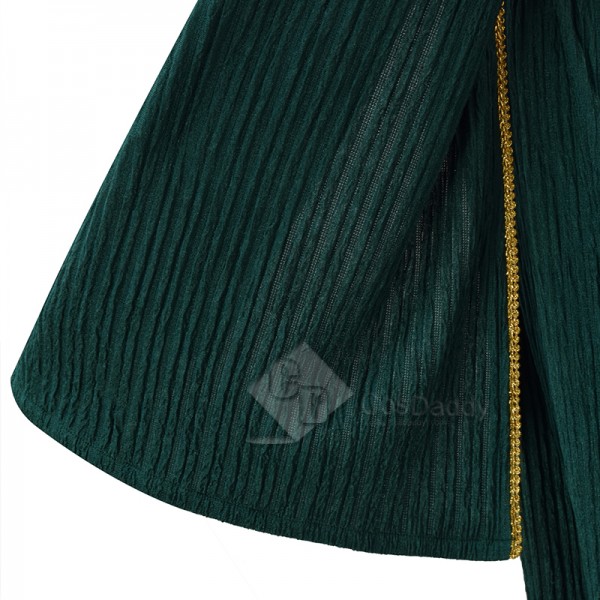 The Rings of Power Season 2 Lady Galadriel Green Dress Cosplay Costume Halloween Suit