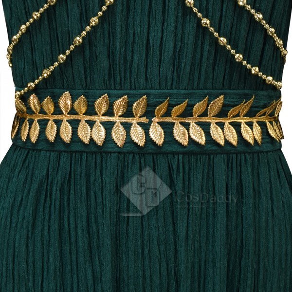 The Rings of Power Season 2 Lady Galadriel Green Dress Cosplay Costume Halloween Suit