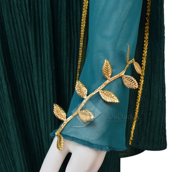 The Rings of Power Season 2 Lady Galadriel Green Dress Cosplay Costume Halloween Suit