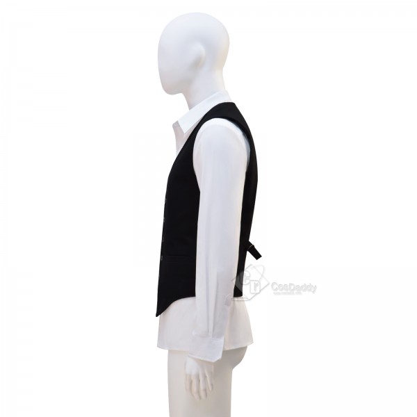 Doctor Who 12th Dark Black Vest with White French Shirt Cosplay Costume