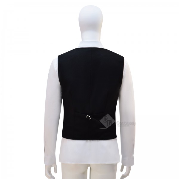 Doctor Who 12th Dark Black Vest with White French Shirt Cosplay Costume