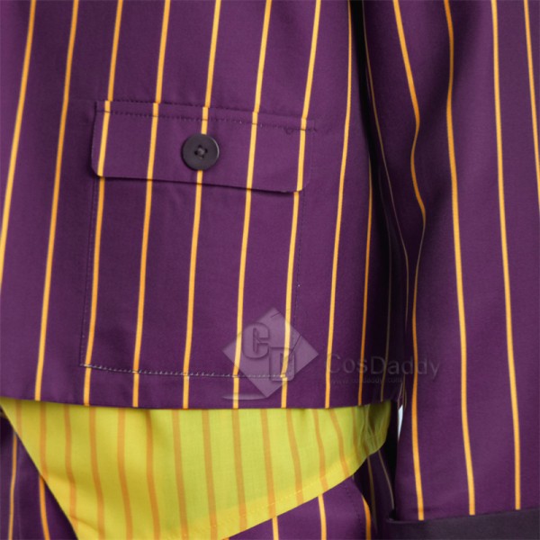 Batman Arkham Asylum Joker Cosplay Costume Purple Coat Pants Uniform Outfit