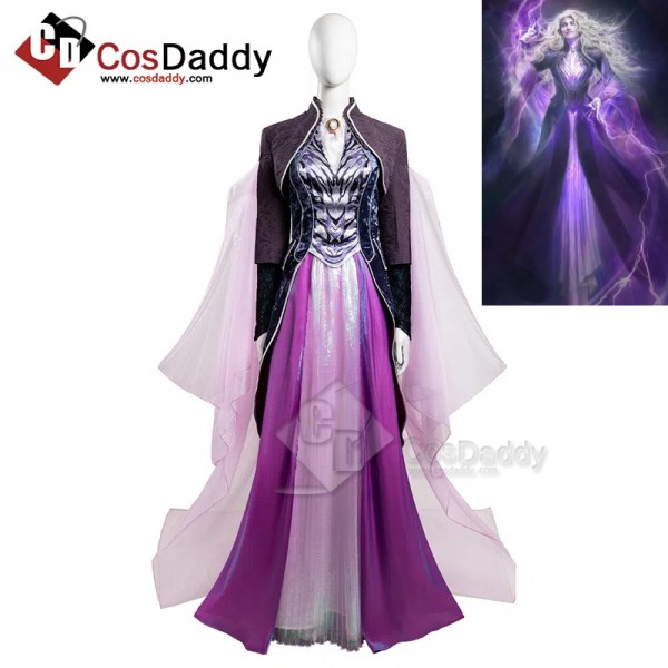 Agatha All Along Agatha Cosplay Costume Purple Dress Full Set Halloween Outfit