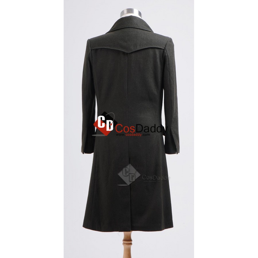 Doctor Who 11th Dr. Dark Green Long Wool Trench Coat Costume