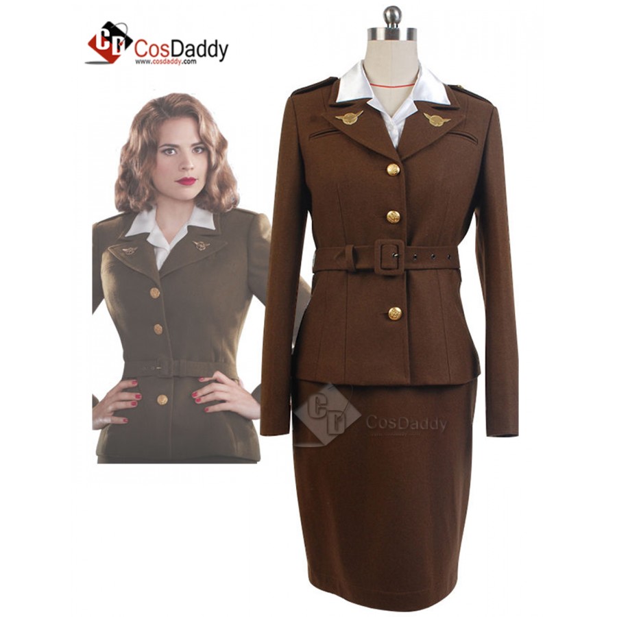 Captain America The First Avenger Agent Peggy Carter Suit Cosplay Costume